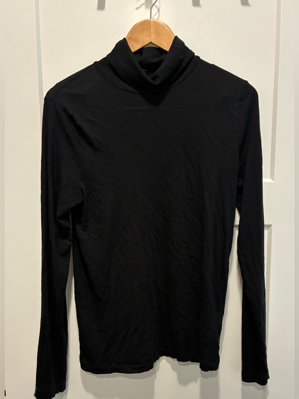 J. Crew Black  cotton Turtleneck  women large classic preppy